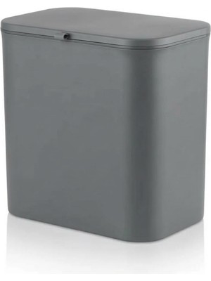 Şanal Orret Home Dolap Kapağına Asılabilir 15 Litre Çöp Kovası, Duvara Yapıştırılabilir Çift Tarafa Açılabilir Mutfak Çöp Kutusu, Banyo Çöp Kovası, Kapaklı Asma Çöp Kovası Organizer (Gri)
