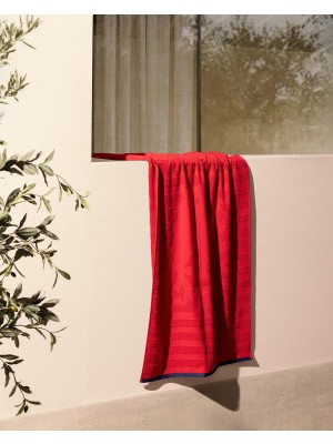 Şanal MATHIS%100 Pamuk Plaj Havlusu - Kırmızı - 70X150 cm