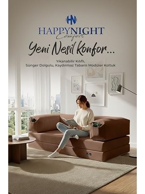 aklow akyoleticaret Happynight Comfort Sofya Aktivite Koltuğu | Oyun Koltuğu | Sünger Koltuk | Sinema Koltuğu (Bej)