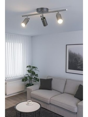 aklow akyoleticaret Spoti Modern Tasarım Salon - Mutfak - Banyo Spot Ledli Sıralı Avize (Gri, 60 Cm, 6500, Kelvin)