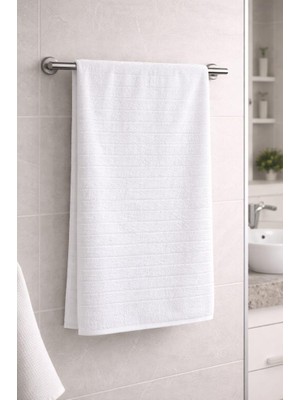 Şanal %100 Pamuk Banyo Havlusu 90X150 cm – Yumuşak ve Emici Beyaz
