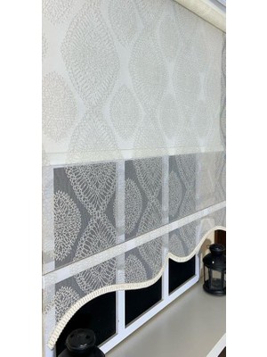 Çift Mekanizmalı Ekru Damask Tül & Ekru Stor Perde STB45240-V108