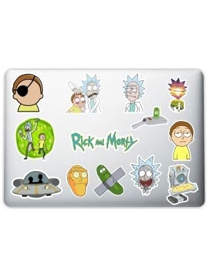 aklow akyoleticaret Rick And Morty Dekoratif Laptop Notebook Tablet Telefon Sticker Seti 015