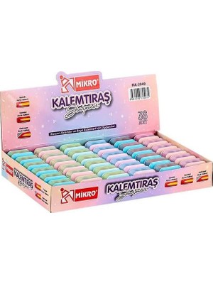 aklow akyoleticaret Kalemtıraş Çift Bıçaklı Hazneli 6 Renk 1 Paket MK-2040 Pastel Renkler Iki Bıçaklı Jumbo Kalemtraş Kalem Açaçagı Plastik