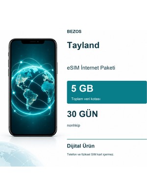 Tayland Esım Internet Paketi 5 GB 30 Gün - Nonhkip