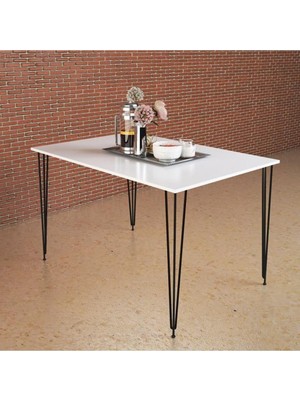 Beyaz Yemek Masası Mutfak Masası Balkon Masası 60X120 Tek Masa