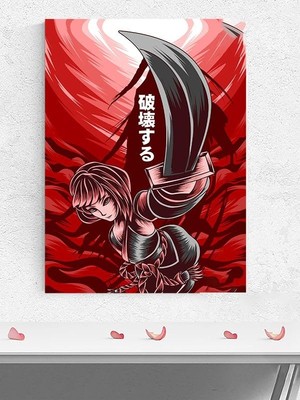 aklow akyoleticaret PSTER402 Samuray Kız Manga Anime Poster - Afiş - Dekoratif Duvar Posteri 60 x 90