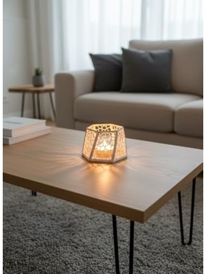 aklow akyoleticaret Night Serisi Mumluk, Dekoratif Aydınlatma, Siyah Mumluk, Tealight Mumluk, Beyaz