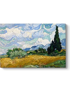 aklow akyoleticaret Vincent Van Gogh - Selvi Ağaçlı Buğday Tarlası Tablosu 75 x 50