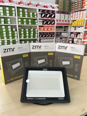 aklow akyoleticaret Zmr LED Projektör; 200W, 13600LM, Titanyum Serisi, Siyah-Beyaz