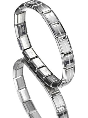 aklow akyoleticaret Paslanmaz Çelik Erkek Bileklik, Italyan Charm, Kişiselleştirilebilir, Unisex