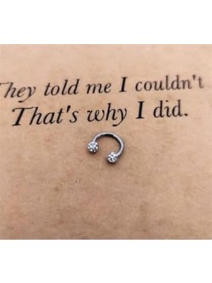 aklow akyoleticaret 316L Cerrahi Çelik 10 mm Şambala Smile Piercing, Hamur Beyaz Taşlı