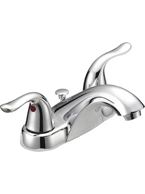aklow akyoleticaret Banyo Bataryası, 2 Kulplu Düşük Ark Lavabo Bataryası, Krom, 10190
