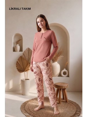 Over Sleep by Poleren Uzun Kollu Kadın Pijama Takımı