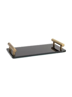 aklow akyoleticaret Cam ve Antik Renk Banyo Tepsisi, 54X170X330 mm