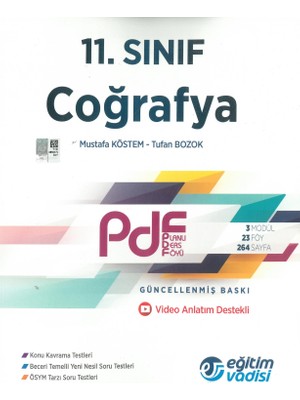 Şanal Eğitim Vadisi 11.sınıf Coğrafya Pdf Planlı Ders Föyü Video Anlatım Destekli