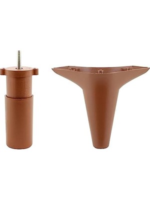 aklow akyoleticaret 12'li Set Aspen Mobilya Ayağı 12'li Set Robot Süpürge Için Koltuk Kanepe Destek 15 cm Düz Kahverengi Baza Ayak