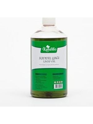 aklow akyoleticaret Yeşil Kokusuz ve Dumansız Kandil Yağı, Iç Mekan Kullanımı, 1 L, Bambu Meşale Yakıtı