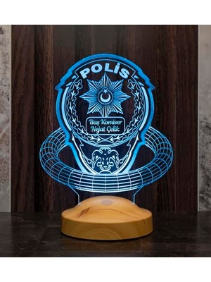 aklow akyoleticaret Polise Hediye, Polis Temalı Kişiye Özel 3D LED Lamba