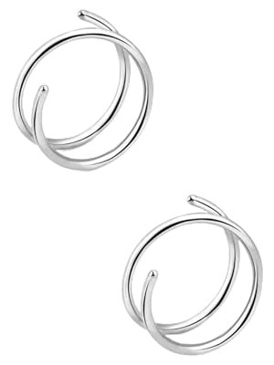 aklow akyoleticaret Gümüş Çelik Burgu Hızma Piercing, 2 Adet