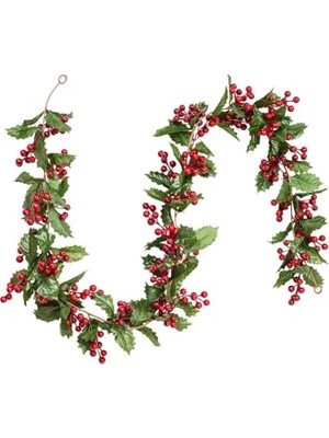 aklow akyoleticaret 1 Adet Kokina Red Berry Yılbaşı Çelengi Yeşil