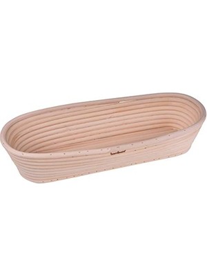 aklow akyoleticaret Puder Oval Ekmek Mayalama Sepeti 35 cm Doğal Rattan