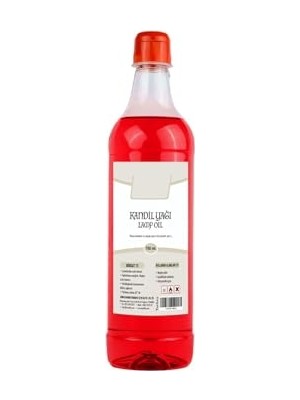 aklow akyoleticaret Kırmızı Kokusuz ve Dumansız Kandil Yağı, Iç Mekan Kullanımı, 0,75 L, Bambu Meşale Yakıtı
