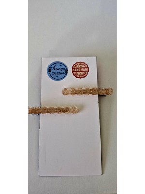 Şanal Handmade Simli Altın Rengi Saç Tokası, 2 Adet
