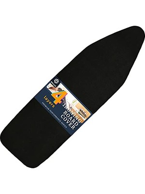 aklow akyoleticaret Beylini Ütü Masası Kılıfı Örtüsü Bezi; Keçeli, Süngerli, Lastikli Yanmaz Ayarlanabilir 50X150 cm Siyah, Mavi, Geniş