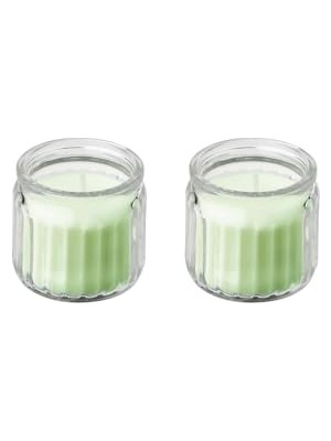 aklow akyoleticaret Lövskogslund Bardakta Kokulu Tealight Mum, Açık Yeşil, 12 Saat, 2 Adet