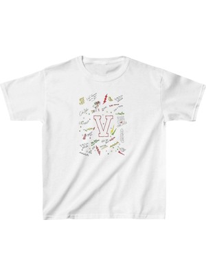 Tarz Yeri Unisex Çocuk Baskılı T-Shirt - Beyaz