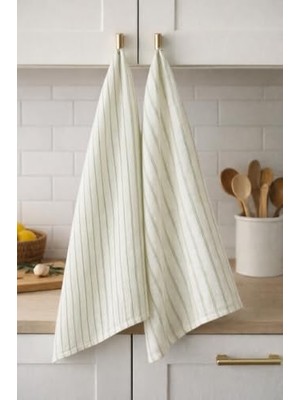 aklow akyoleticaret Emici Yumuşak %100 Pamuk Çift Kat Müslin Mutfak Kurulama Bezi ve Havlusu 2'li Set 40X60 cm - ELV-MKB-YE01