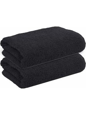 aklow akyoleticaret Premium 50X90 cm %100 Pamuk El Havlusu Spor Havlusu 250 G 2'li ve 3'lü Set Seçenekleri Siyah (1)