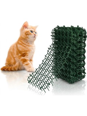 aklow akyoleticaret Weber Kedi Kovucu Mat, Plastik, 10 Adet, Toplam 250 Cm, Bahçe ve Iç Mekan Kullanımı Beyaz (Yeşil)