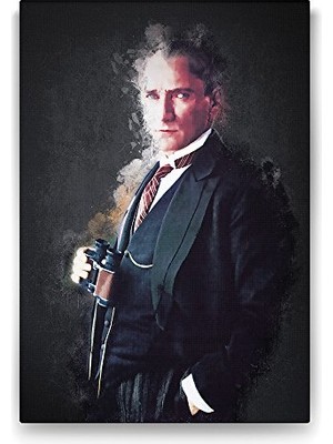 aklow akyoleticaret 40X60 cm Sanatsal Tasarımlı Atatürk Dekorasyon Tablosu