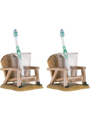Şanal Bosphorus 2 Adet Diş Firçalik ve Macunluk Sandalye Poliresin 13X11X10CM 200ML Banyo Seti