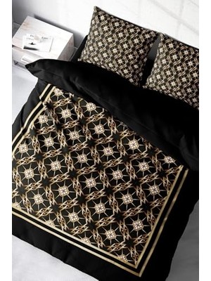 aklow akyoleticaret Gold Deco 3D Pamuk Saten Çift Kişilik Nevresim Takımı, MONOHOME17149