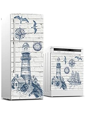 aklow akyoleticaret Buzdolabı ve Bulaşık Makinesi Beyaz Eşya Sticker Kaplama, Deniz Feneri