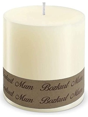 aklow akyoleticaret Bozkurt Silindir Mum 7 cm Çap x 7 cm Boy, 7x7 Cm, MUM7X7, Krem