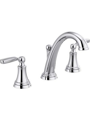 aklow akyoleticaret Woodhurst 3 Delikli Yaygın Krom Banyo Lavabo Bataryası, Metal Tahliye Grubu 3532LF