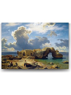 aklow akyoleticaret August Leu - Baie Marina Piccola Tablosu - 125X80 cm
