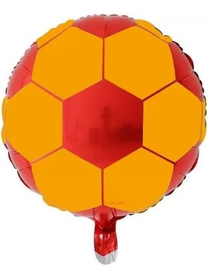aklow akyoleticaret Taraftar Baskılı Sarı Kırmızı Futbol Topu Folyo Balon, 1 Adet