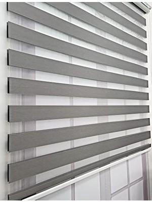 aklow akyoleticaret Düz Renk Stor Zebra Perde Sert Plastik Kasalı 130X200 Gri