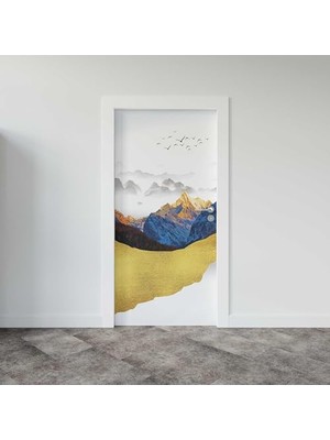 aklow akyoleticaret 3D Altındağ Kuşları Desenli Kapı Giydirme Sticker Folyosu