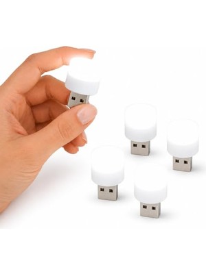 aklow akyoleticaret USB Mini LED Lamba, Beyaz Işık, Tak Çalıştır, Kompakt USB Aydınlatma, 5 Adet, USB Bağlantılı, Mini Tasarım, Tak Çalıştır, Beyaz Işık, 5 Adet