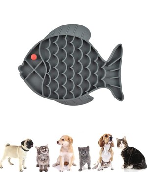 Şanal Joyzzz Kedi Için Yalama Matı, Pet Sakinleştirici Tedavi Mat, Kediler Yavaş Besleyici Yalama Matı, Can Sıkıntısı ve Anksiyete Azaltıcı Yalama Mat, Mama, Yoğurt Için Kedi Puzzle Besleyici Kase (Gri)