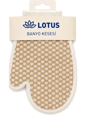 Şanal Lotus Kumaş Ele Geçen Banyo Kesesi - Geleneksel Hamam Tipi Vücut Kesesi, 1 Adet