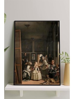aklow akyoleticaret PSTER14815 Las Meninas-Nedime -Diego Velazquez Sanatsal Çerçeveli Tablo 30 x 40