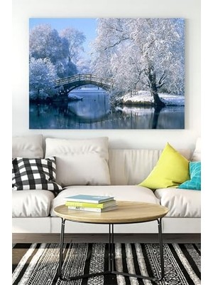 aklow akyoleticaret PSTER17083 Kış Kar Manzara Kanvas Tablo 2 30 x 40