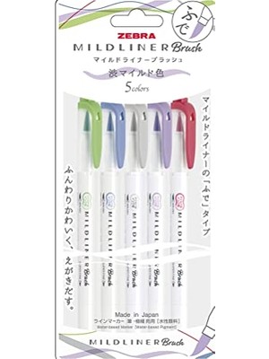 aklow akyoleticaret Zebra Mildliner Fırça Uçlu + Fosforlu Kalem Çift Uç Wft8-5c-Nc-N